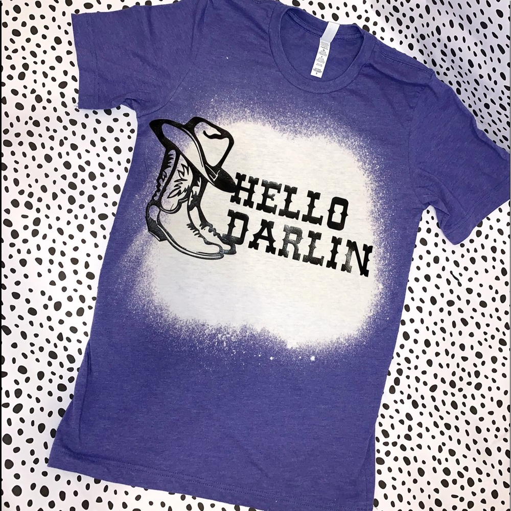 “Hello Darlin” bleached style T Shirts